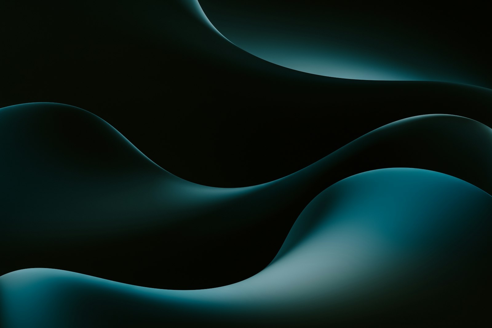 dark teal wavy shapes on black