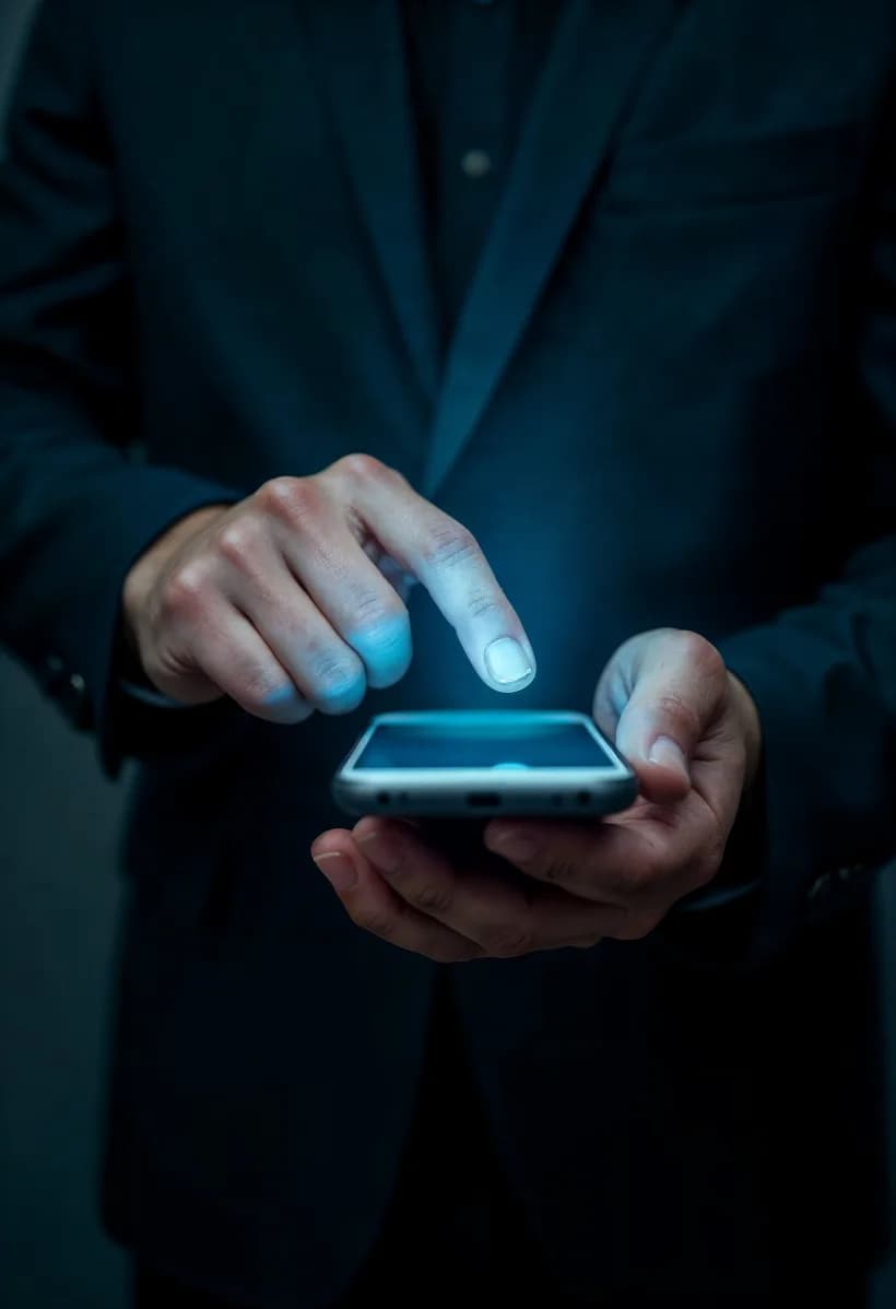 A professional using a smartphone